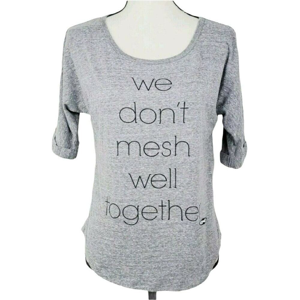Clueless We Dont Mesh Well Together Top‎ Womens Sz M Gray Shirt Tshirt Retro 90s